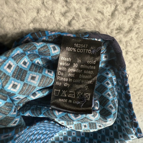 Bespoke Moda Dress Shirt Men's 2XL Blue Button-Up Business Preppy Work - Picture 6 of 10